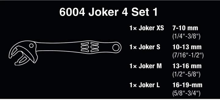 Actual product image Wera 6004 Joker 4 Set 1 (19 mm, 12 mm, 14 mm, 16 mm, 10 mm, 18 mm, 7 mm, 17 mm, 11 mm, 15 mm, 8 mm, 9 mm, 13 mm)