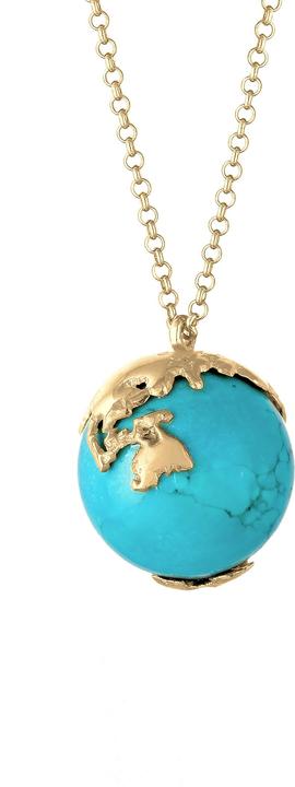 Actual product image Elli Necklace pea necklace globe globe syn. howlite 925 silver (925 sterling silver, Synthetic turquoise, 70 cm)