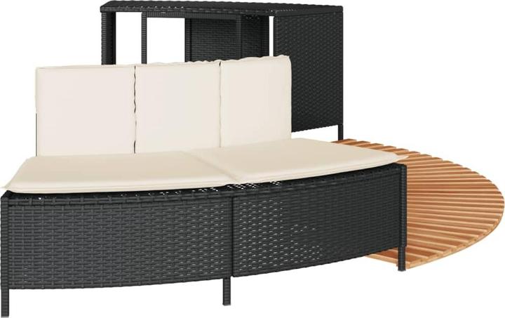 Produktbild VidaXL Whirlpool Umrandung Poolumrandung Poolverkleidung Schwarz Poly Rattan