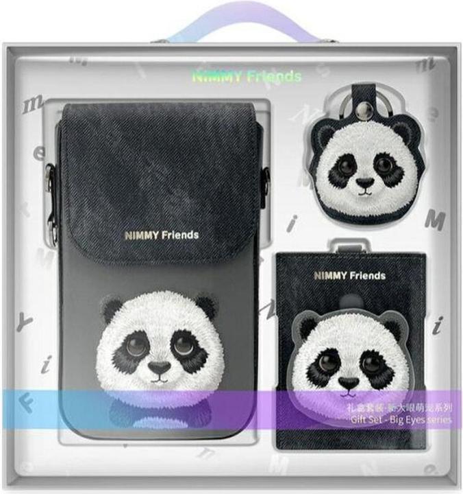 Produktbild Pupa Milano Nimmy 3in1 Set phone bag + wallet + locator case black Big Eyed Pet 2.0 Panda