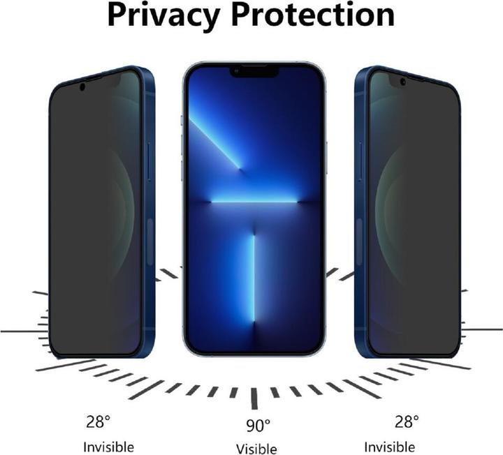 Produktbild Protectorking 3x Echtes Tempered 9H Panzerhartglas Blickschutz (3 Stück, Apple iPhone 13 Pro)