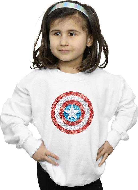 Actual product image Girls Captain America Pixelated Shield Sweatshirt (116)