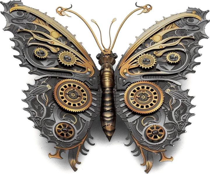Actual product image Metal Earth Steampunk butterfly (coloured model) ME1021