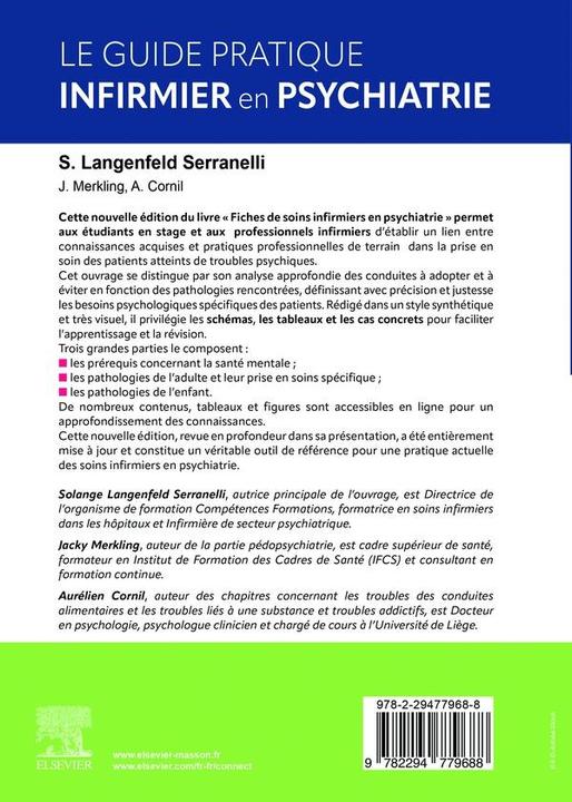Actual product image Le guide pratique infirmier en psychiatrie (French, Merkling Jacky, Langenfeld Solange, Cornil A., 2024)