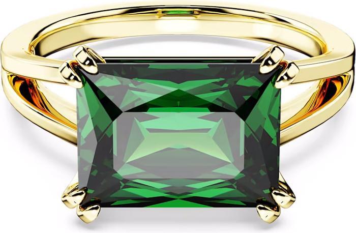 Produktbild Swarovski Matrix Cocktail Ring Rechteckschliff Grün Gold (55)