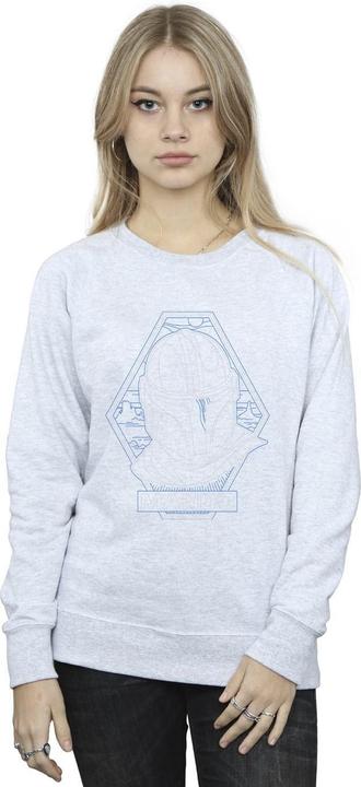 Immagine prodotto Star Wars The Mandalorian Outline Helm Diamond Felpa Donna (XXL)