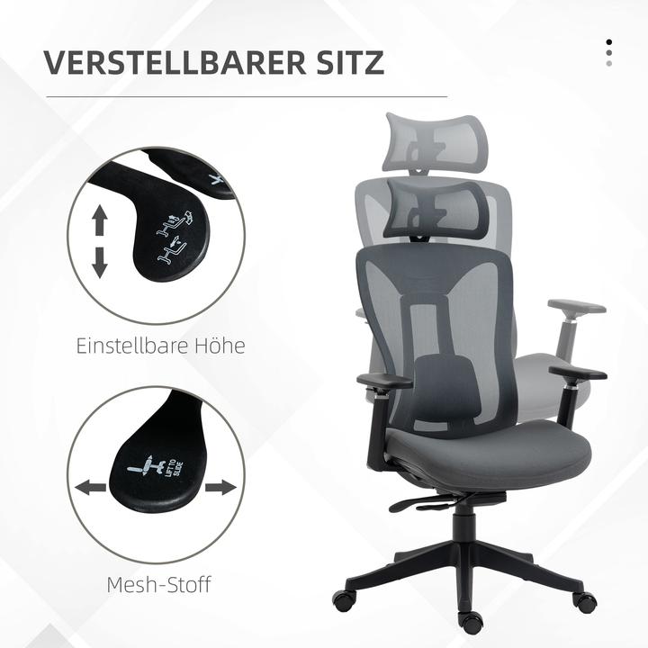 Image du produit Vinsetto Chaise de bureau avec appui-tête réglable