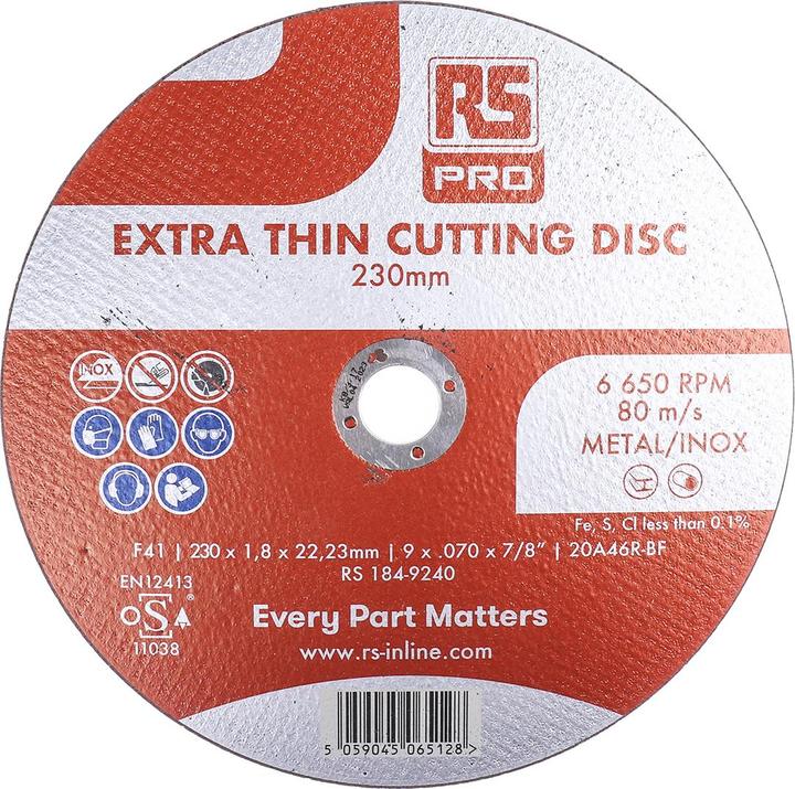 Produktbild Rs Pro Aluminiumoxid Trennscheibe Ø 230mm / Stärke 1.8mm, Korngrösse P120