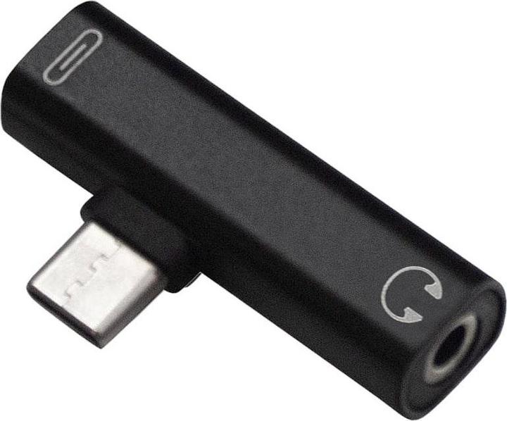 Produktbild JTI USB-C-Splitter mit 3,5-mm-Buchse - Schwarz (USB Typ C, 3.5mm Buchse)
