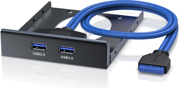 Produktbild CSL 2 Port USB 3.0 Frontpanel für 3,5" Laufwerkschächte, bis zu 5Gb/s (USB-A, 2 Ports)