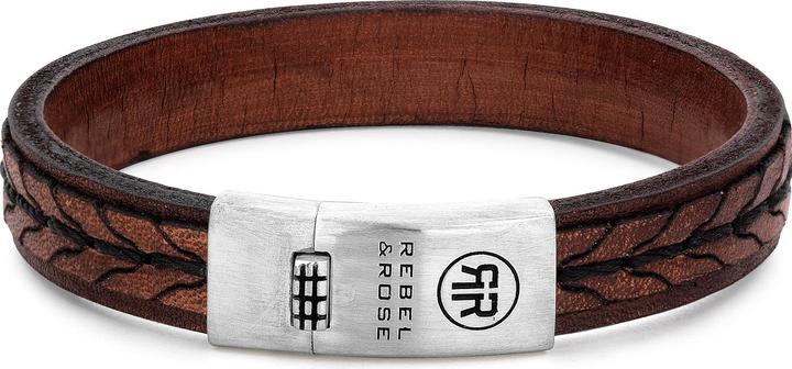 Produktbild Rebel & Rose 2 Stranded 925 Earth Armband (19 cm, Leder)