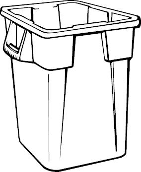 Produktbild Rubbermaid Brute-Container aus Polyethylen, eckig, 105 l (151 l)