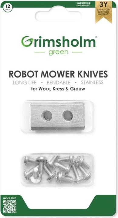 Grimsholm Stainless steel knife (Mowing robot, Lawn mower blades + replacement blades garden machinery)