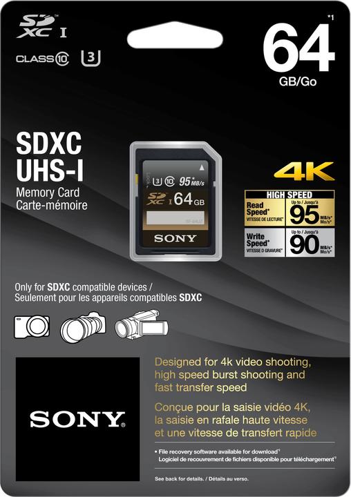 Immagine prodotto Sony Scheda SDXC UHS-I U3 (64 GB, SDXC, U3, UHS-I)
