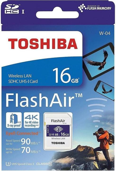 Image du produit Toshiba FlashAir (16 Go, SDHC, U3, UHS-I)