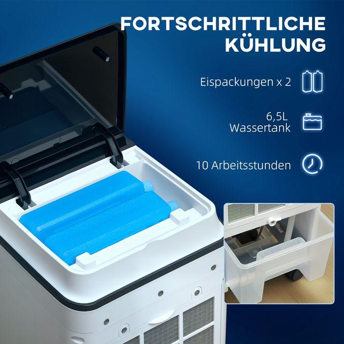Image du produit Swisshandel24 3 in 1 Mobile Klimaanlage mit Luftbefeuchtung Wasserkühlung 4L für 20  Weiss (20 m²)