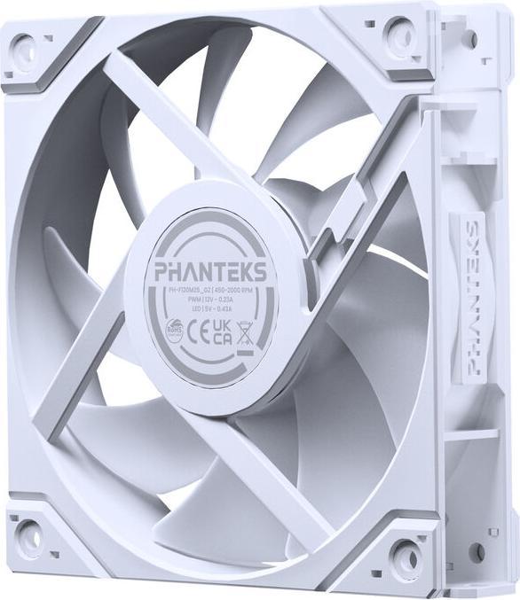 Productafbeelding Phanteks M25 Gen2 PWM D-RGB ventilator - omgekeerd blad, 120mm, wit (120 mm)