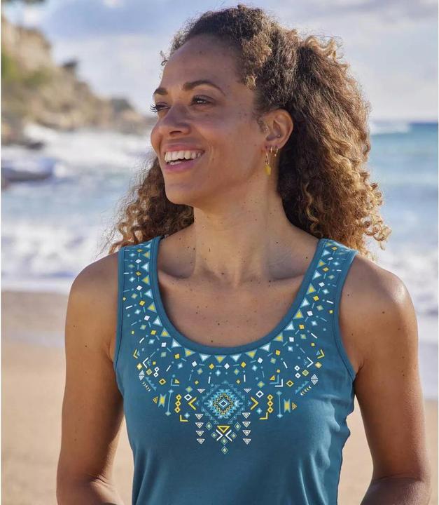 Actual product image Atlas For Women 2-pack tops with printed neckline (46 D, 48 D)