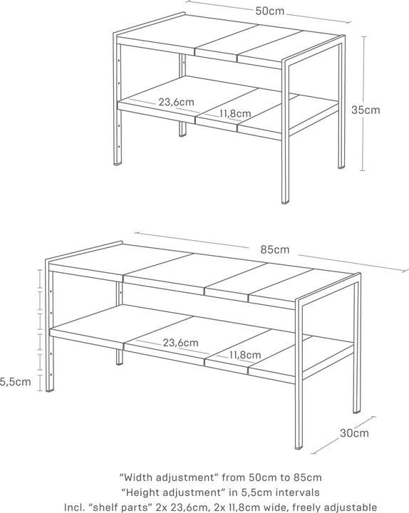 Image du produit Yamazaki Étagère extensible à 2 niveaux TOWER