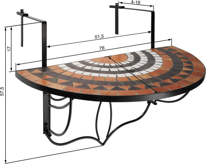 Produktbild tectake Mosaik (76 cm)