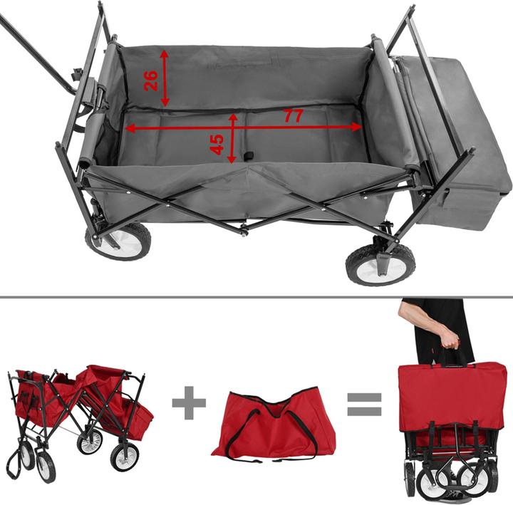 Produktbild tectake Faltbarer Bollerwagen mit Dach