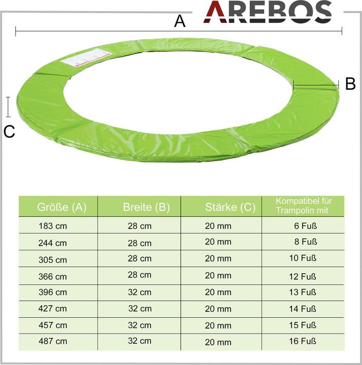 Image du produit Arebos Couverture de bord de trampoline