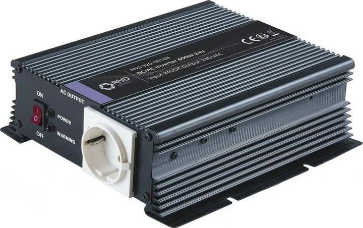 Actual product image RND DC/AC inverter 24V 600W Socket type F (CEE 7/3) with earthing contact