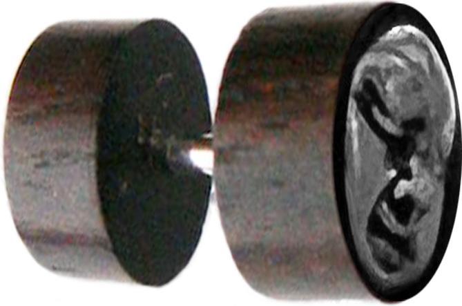 Produktbild Star Piercing Fake Plug Maske aus Arang Holz (ohne Messing, Organisch)