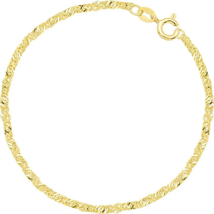 Candy Singapore bracelet 2.0 mm, 925 Sterling silver, gold-plated (18 cm, 18k gold-plated, 925 sterling silver, 925 Sterling silver)