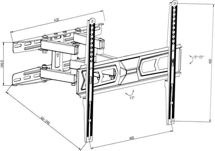 Produktbild tectake TVWandhalterung (Wand, 55", 60 kg)