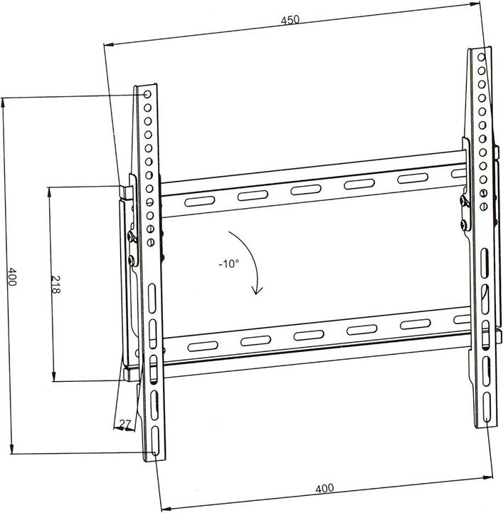 Image du produit tectake Support TV mural (Mur, 55", 100 kg)