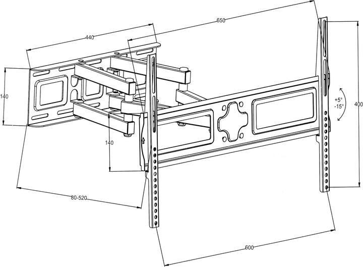 Actual product image tectake TV Wandhalterung (Wall, 65", 120 kg)