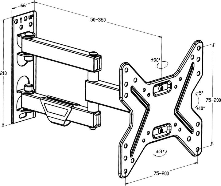 Actual product image tectake TV Wall Mount (Wall, 42", 25 kg)