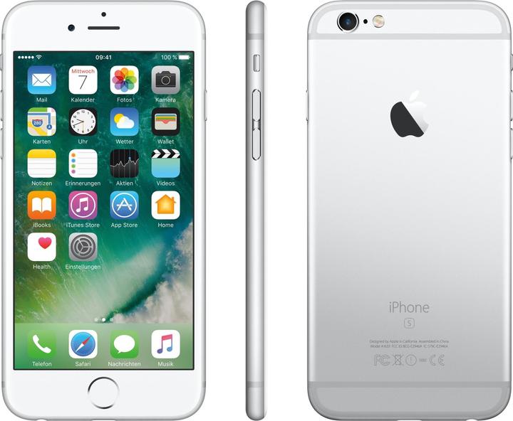 Produktbild Apple iPhone 6s (128 GB, Silver, 4.70", Single SIM, 12 Mpx, 4G)