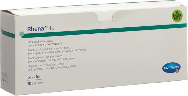 Actual product image Rhena Star elastic bandages 6cmx5m white open