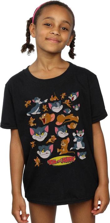 Actual product image Tom & Jerry Girls Many Faces Cotton T-Shirt (140, 146)