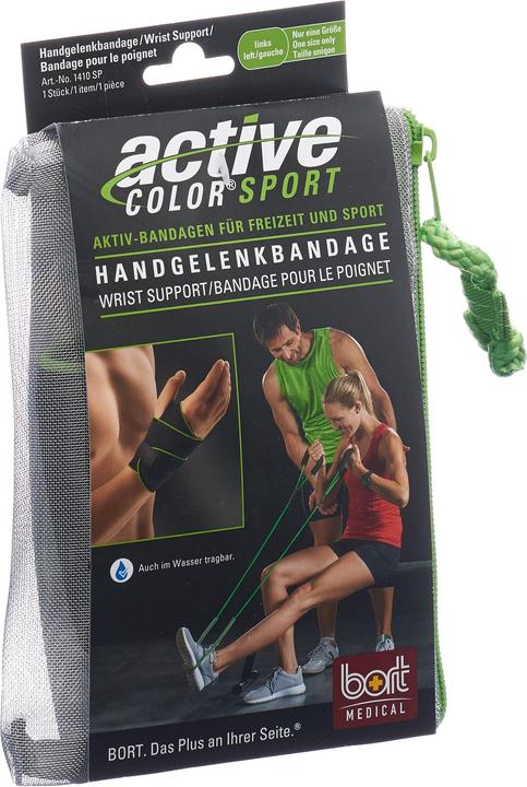 Bort Medical ActiveColor Sport Handgelenkbandage links schwarz (One Size)