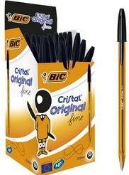 Productafbeelding Bic Pen Cristal Fijn Zwart 0,3 mm (50 stuks) (Zwart, 50 x)