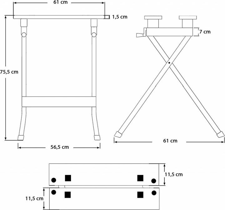 Actual product image Grafner Folding Workbench Clamping Table 160kg WB11039 (36 cm, 61 cm)