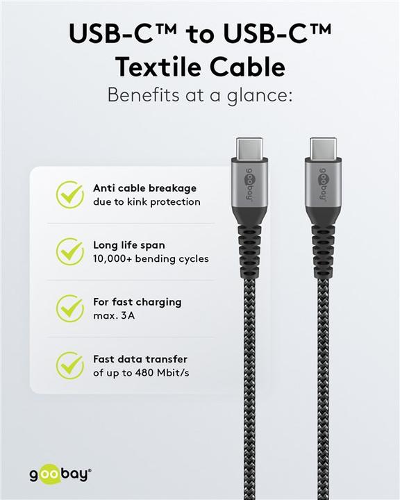 Actual product image Goobay USB C – USB C (1 m, USB 2.0)