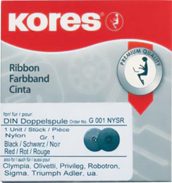 Produktbild Kores Farbbänder für Schreibmaschinen schwarz/rot 13 mm x 10 m (1.30 cm, Schwarz, Rot)
