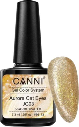 Produktbild Canni Gellack Cat Eyes Aurora Gold Glitzer / JG03 UV/LED (Gold, Gel-Effekt Nagellack)