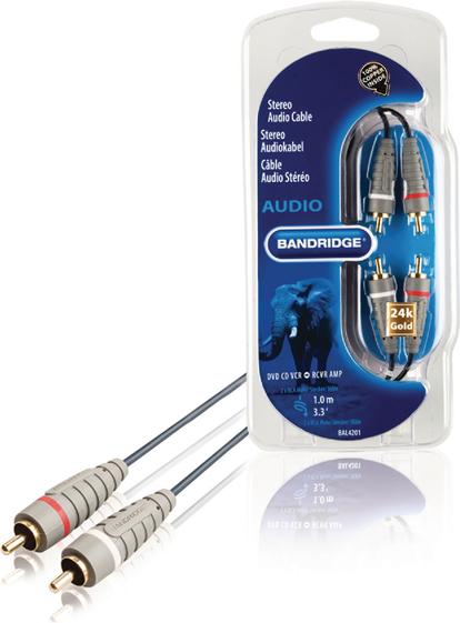 Image du produit Bandridge Câble RCA stéréo BLEU (1 m, RCA)