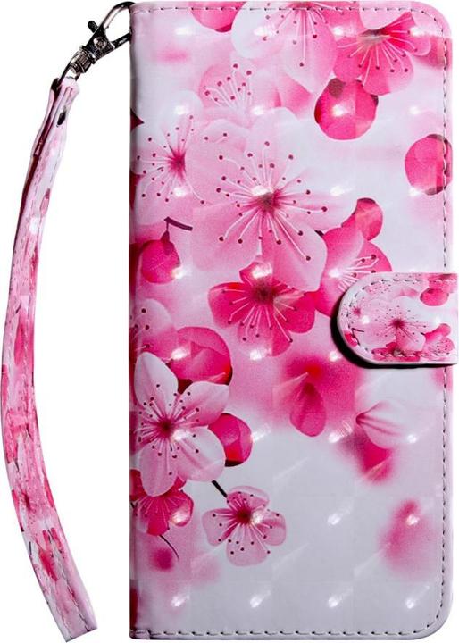 Immagine prodotto Cover-Discount iPhone SE / 8 / 7- Custodia in pelle rosa fiore effetto glitter (Apple iPhone 7, Apple iPhone 8)