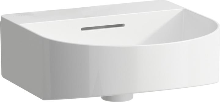Produktbild Laufen Sonar Aufsatz-Handwaschbecken, ohne Hahnloch, mit Überlauf, 410x420mm, inkl. Ventilabdeckung (502 mm, 410 mm)