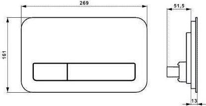 Produktbild Villeroy & Boch V&B Betätigungsplatte ViConnect M200 269x161x13mm Glass, Glossy White