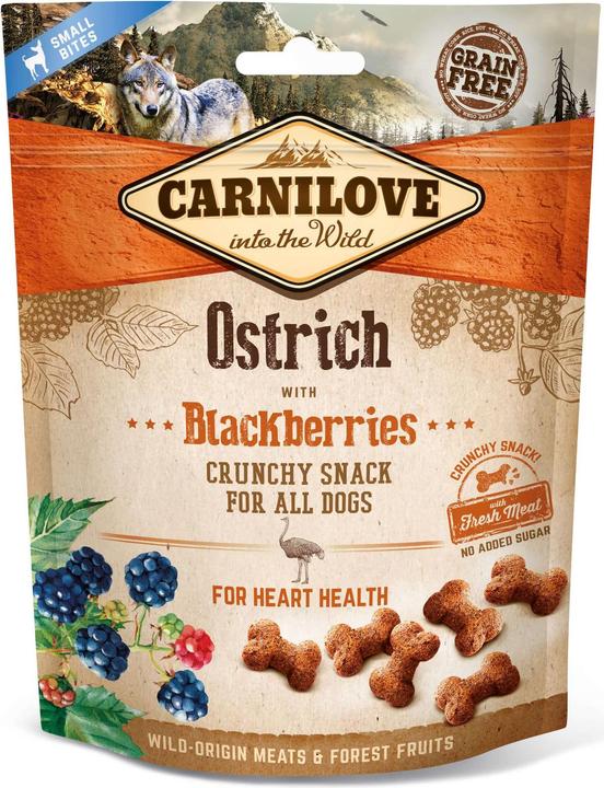 Carnilove Dog Crunchy Strauss & Brombeeren (Senior, Adult, Junior, 1 Stk., 200 g)