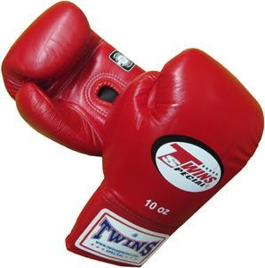 Immagine prodotto Twins Boxhandschuh rot geschnürt 10oz (10 OZ, Taglia unica)