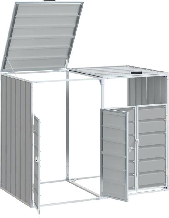 Actual product image VidaXL Waste bin box for 2 bins grey 144x81x113 cm steel