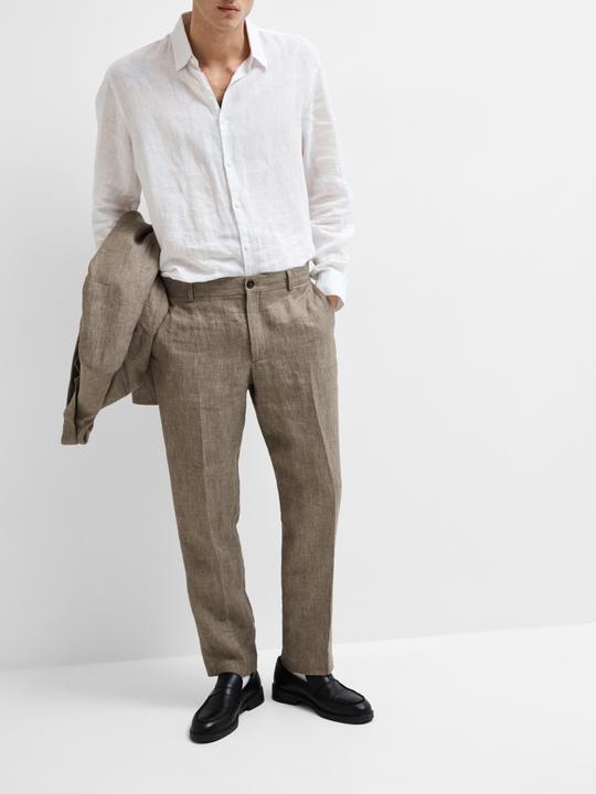 Actual product image Selected Homme Regular fit linen suit trousers (46)